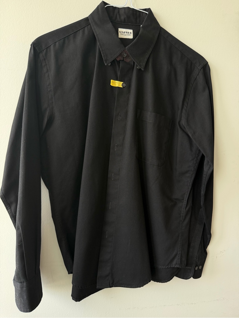 Thick Black Long-Sleeve Dress Shirt